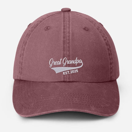 Personalised Great Grandpa Hat, Custom Embroidered Grandpa Hats, New Grandpa Hats