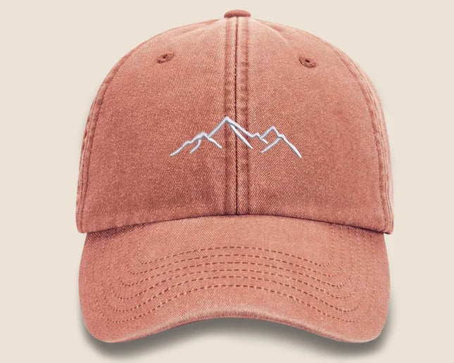 Embroidered Mountain Hill Design Baseball Cap, 100 Cotton Comfort Color Sun Hat