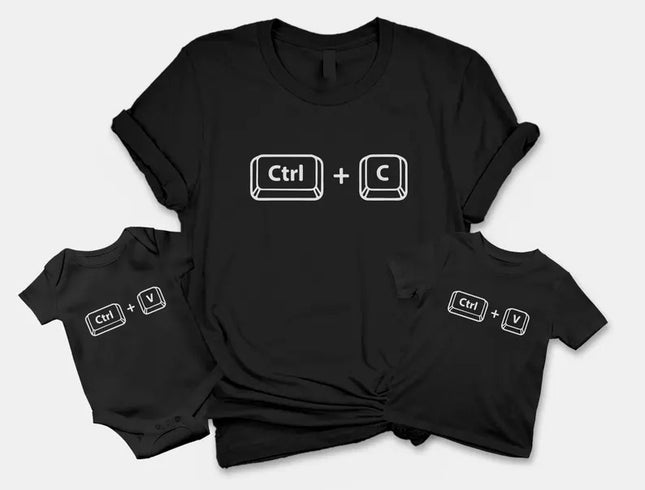 Copy Paste Matching Dad and Baby Shirts, Funny Ctrl C Ctrl V Shirts, New Dad Shirt
