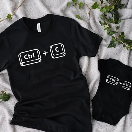 Copy Paste Matching Dad and Baby Shirts, Funny Ctrl C Ctrl V Shirts, New Dad Shirt
