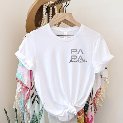 Personalized Dad T-Shirt with Kids' Names, Custom Papa Gift Shirts, Father’s Day Shirts, Comfy Dad Tees, Gifts for Him, Father's Day Gifts