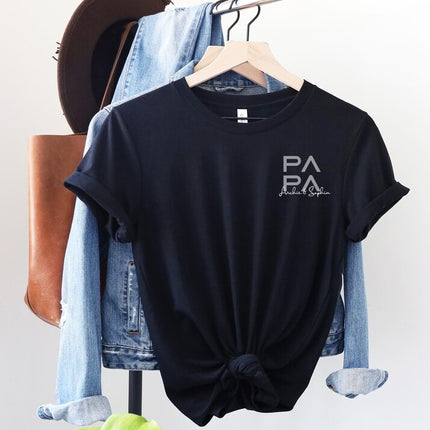 Personalized Dad T-Shirt with Kids' Names, Custom Papa Gift Shirts, Father’s Day Shirts, Comfy Dad Tees, Gifts for Him, Father's Day Gifts