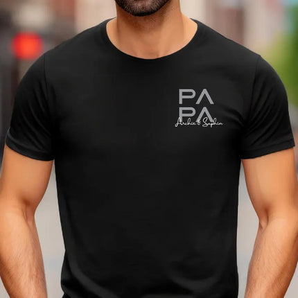 Personalized Dad T-Shirt with Kids' Names, Custom Papa Gift Shirts, Father’s Day Shirts, Comfy Dad Tees, Gifts for Him, Father's Day Gifts