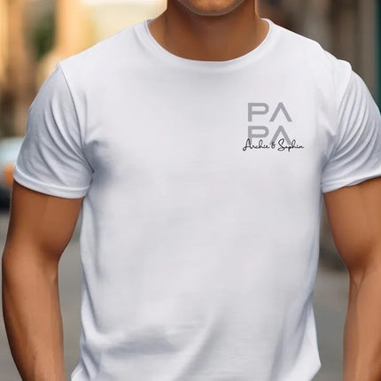 Personalized Dad T-Shirt with Kids' Names, Custom Papa Gift Shirts, Father’s Day Shirts, Comfy Dad Tees, Gifts for Him, Father's Day Gifts
