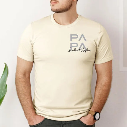 Personalized Dad T-Shirt with Kids' Names, Custom Papa Gift Shirts, Father’s Day Shirts, Comfy Dad Tees, Gifts for Him, Father's Day Gifts