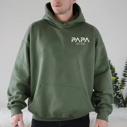 Personalised Papa Hoodie, Custom Dad Hoodies, New Dad Gifts, Baby Announcement Gifts