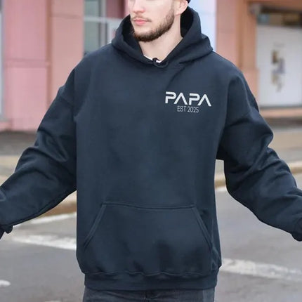 Personalised Papa Hoodie, Custom Dad Hoodies, New Dad Gifts, Baby Announcement Gifts