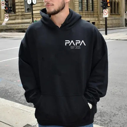 Personalised Papa Hoodie, Custom Dad Hoodies, New Dad Gifts, Baby Announcement Gifts