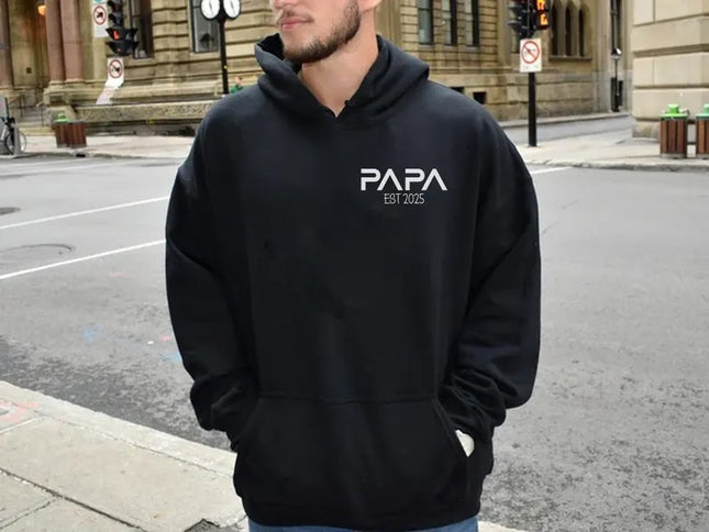 Personalised Papa Hoodie, Custom Dad Hoodies, New Dad Gifts, Baby Announcement Gifts