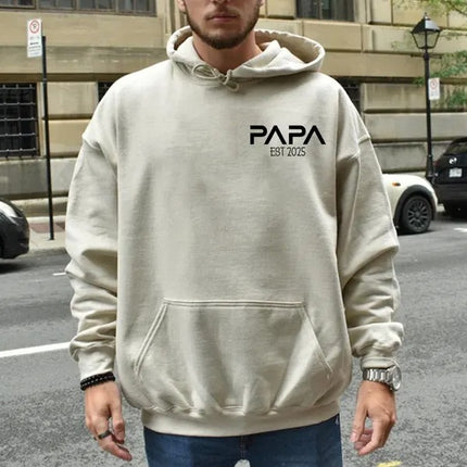 Personalised Papa Hoodie, Custom Dad Hoodies, New Dad Gifts, Baby Announcement Gifts
