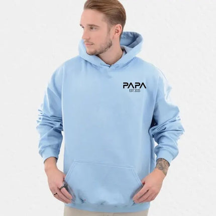 Personalised Papa Hoodie, Custom Dad Hoodies, New Dad Gifts, Baby Announcement Gifts