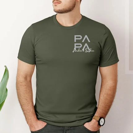 Personalized Dad T-Shirt with Kids' Names, Custom Papa Gift Shirts, Father’s Day Shirts, Comfy Dad Tees, Gifts for Him, Father's Day Gifts