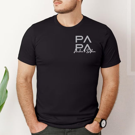 Personalized Dad T-Shirt with Kids' Names, Custom Papa Gift Shirts, Father’s Day Shirts, Comfy Dad Tees, Gifts for Him, Father's Day Gifts