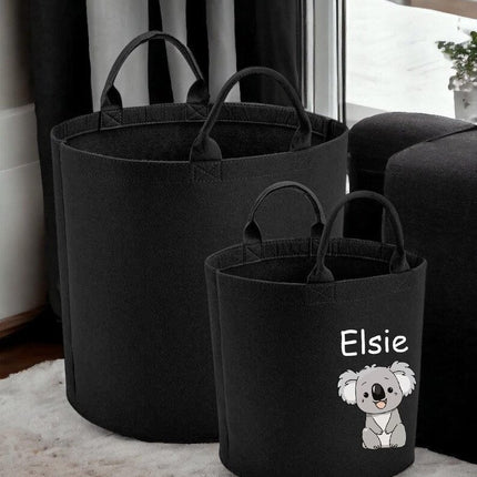 Personalised Safari Jungle Themed Bag, Custom Name Printed Toy Storage Bag