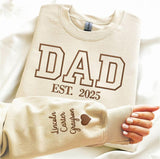 Embroidered Dad Sweatshirt, Personalized Kids Name on Sleeve, Gift for Dad, Father’s Day Gift, Dad Crewneck, New Dad Presents, Gifts for Him