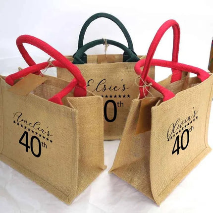 Personalised Birthday Party Tote Bags, Custom Name Birthday Party Favour Tote Bag, Birthday Party Gift Bag, Reusable Shopping Bag, Bday Gift
