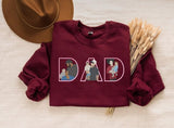 Embroidered Dad Sweatshirt with Kid Portrait, Personalised Father’s Day Gift from Kids, Custom Sketch Jumper, Photo Outline Dad Sweatshirt