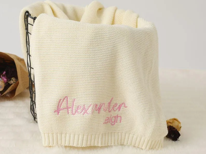 Custom Baby Name Blanket, Personalized Name Blanket, Embroidered Name Blanket, Baby Shower Gift, Newborn Gifts Blankets, New Born Baby Gifts