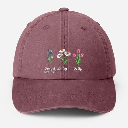 Embroidered Floral Fdt Vintage Hat, Anti Trump Baseball Cap, Political Hat, Gift for Him