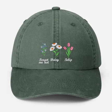 Embroidered Floral Fdt Vintage Hat, Anti Trump Baseball Cap, Political Hat, Gift for Him