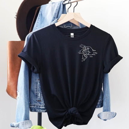 Personalised Dad T-Shirt with Kids Names, Custom Dad Printed Shirt from Children