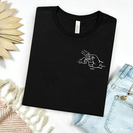 Personalised Dad T-Shirt with Kids Names, Custom Dad Printed Shirt from Children