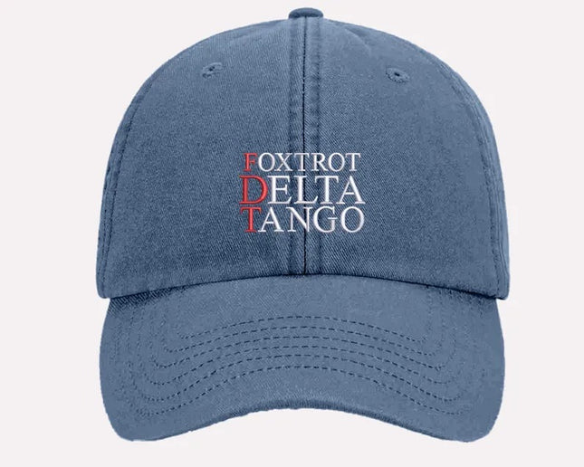 Foxtrot Delta Tango Embroidered Hat, Subtle Anti Trump Baseball Cap, Vintage Dad Hat
