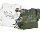 Personalised Dad Outline Portrait Sweatshirt, Custom Embroidered Photo Hoodies, Father's Day Gifts, Matching Family Gifts, Gifts for New Dad