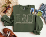 Personalised Dad Outline Portrait Sweatshirt, Custom Embroidered Photo Hoodies, Father's Day Gifts, Matching Family Gifts, Gifts for New Dad