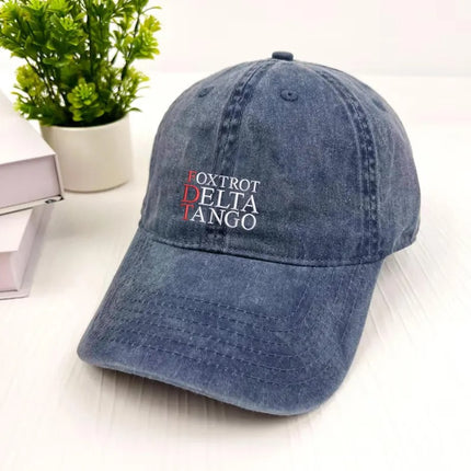 Foxtrot Delta Tango Embroidered Hat, Subtle Anti Trump Baseball Cap, Vintage Dad Hat