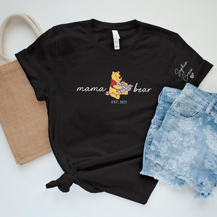 Custom Mama Papa Bear T-Shirts, Matching Family Bear Shirts for Parents, Gift For Him