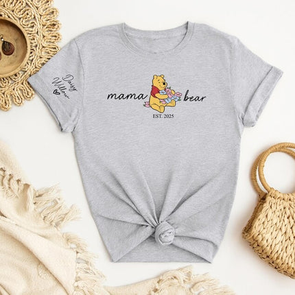 Custom Mama Papa Bear T-Shirts, Matching Family Bear Shirts for Parents, Gift For Him