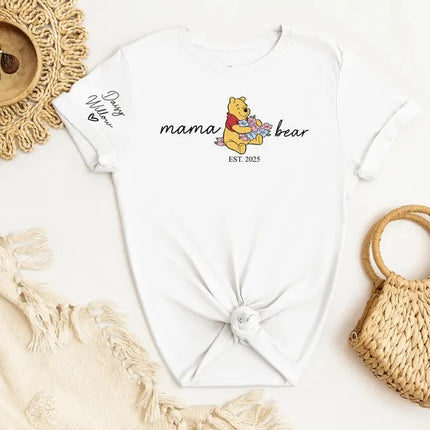 Custom Mama Papa Bear T-Shirts, Matching Family Bear Shirts for Parents, Gift For Him