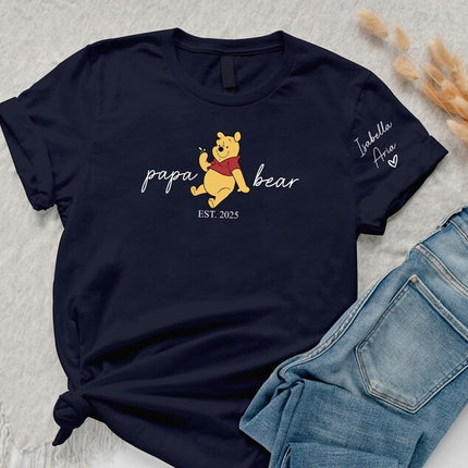 Custom Mama Papa Bear T-Shirts, Matching Family Bear Shirts for Parents, Gift For Him