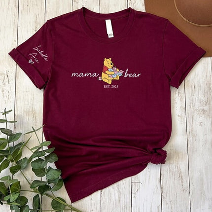 Custom Mama Papa Bear T-Shirts, Matching Family Bear Shirts for Parents, Gift For Him
