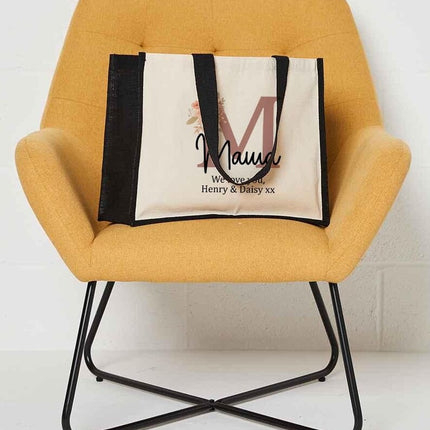 Custom Grandma Tote Bag, Personalised Nanny Printed Shopping Bag, Grandparent Gift