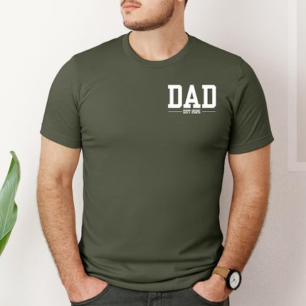 Custom Dad T Shirts, Personalised Father’s Day Gifts, Dad Est Date Printed Crewnecks, Gifts for Him, Dad Birthday Gift, Father's Day Gifts