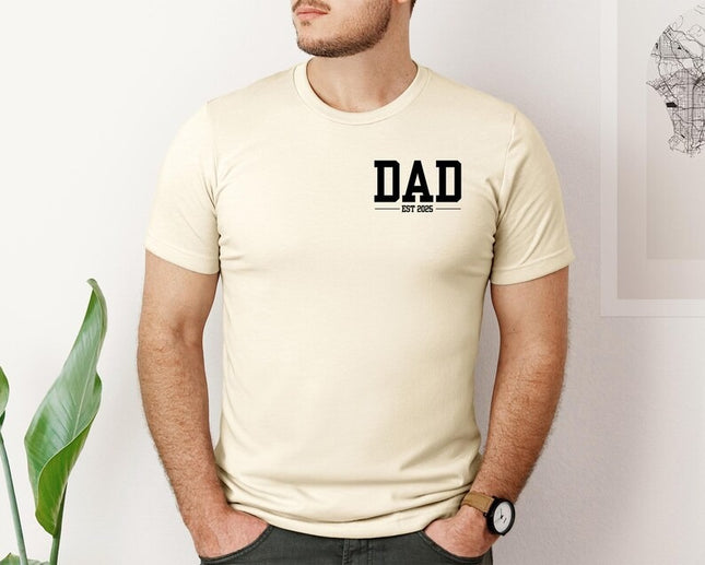 Custom Dad T Shirts, Personalised Father’s Day Gifts, Dad Est Date Printed Crewnecks, Gifts for Him, Dad Birthday Gift, Father's Day Gifts