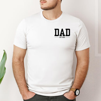 Custom Dad T Shirts, Personalised Father’s Day Gifts, Dad Est Date Printed Crewnecks, Gifts for Him, Dad Birthday Gift, Father's Day Gifts