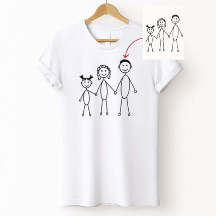 Personalised Drawing Shirt, Custom Kids Art Work Printed T-Shirt, Gift for Dad from Kids