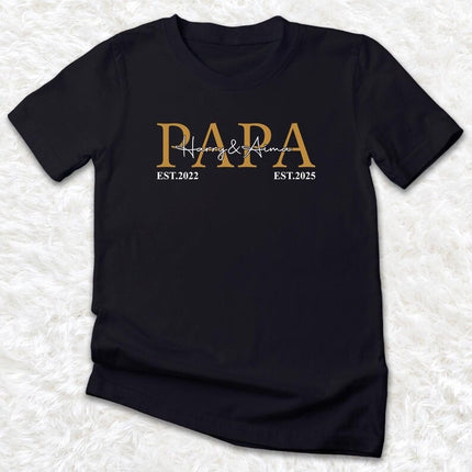 Personalised Dad T Shirt, Custom Kids Name Printed Shirt, Papa Birthday Party Tee Tops, New Dad To Pe Gifts, Fathers Day Gift, Gift for Him