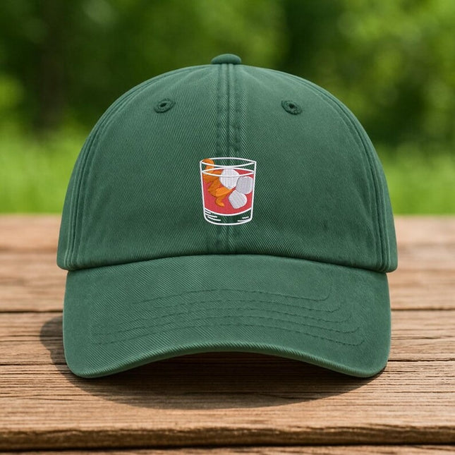 Negroni Cocktail Hat, Embroidered Coctail Lovers Baseball Cap, Bartender Hat, Gift for Him