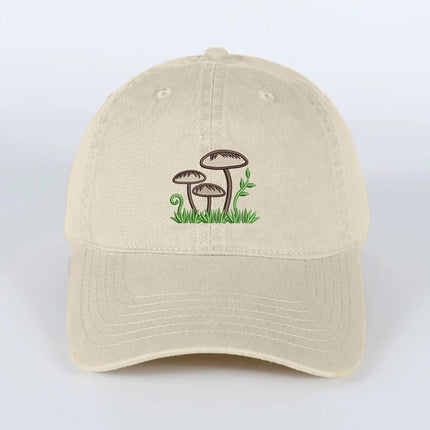 Mushroom Family Embroidered Hat, Men's Mushroom Baseball Caps, Vintage Summer Hat