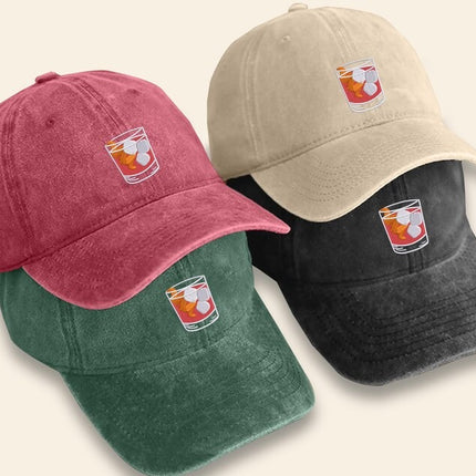 Negroni Cocktail Hat, Embroidered Coctail Lovers Baseball Cap, Bartender Hat, Gift for Him