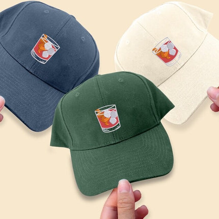 Negroni Cocktail Hat, Embroidered Coctail Lovers Baseball Cap, Bartender Hat, Gift for Him