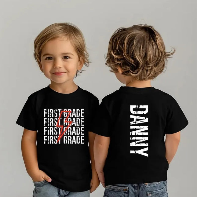 Custom Back to School Shirt, Personalised Kids Name and Grade Tees, First Day of School Outfit, Kindy Grade Shirt, School Year Keepsake Gift