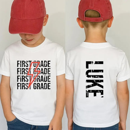 Custom Back to School Shirt, Personalised Kids Name and Grade Tees, Kids Gift