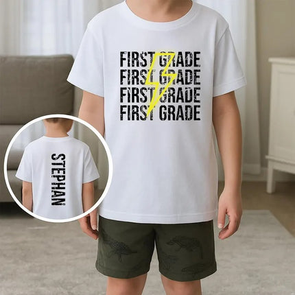 Custom Back to School Shirt, Personalised Kids Name and Grade Tees, Kids Gift