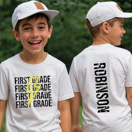 Custom Back to School Shirt, Personalised Kids Name and Grade Tees, Kids Gift
