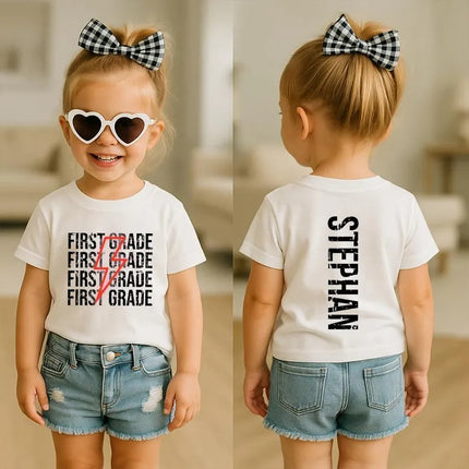 Custom Back to School Shirt, Personalised Kids Name and Grade Tees, Kids Gift